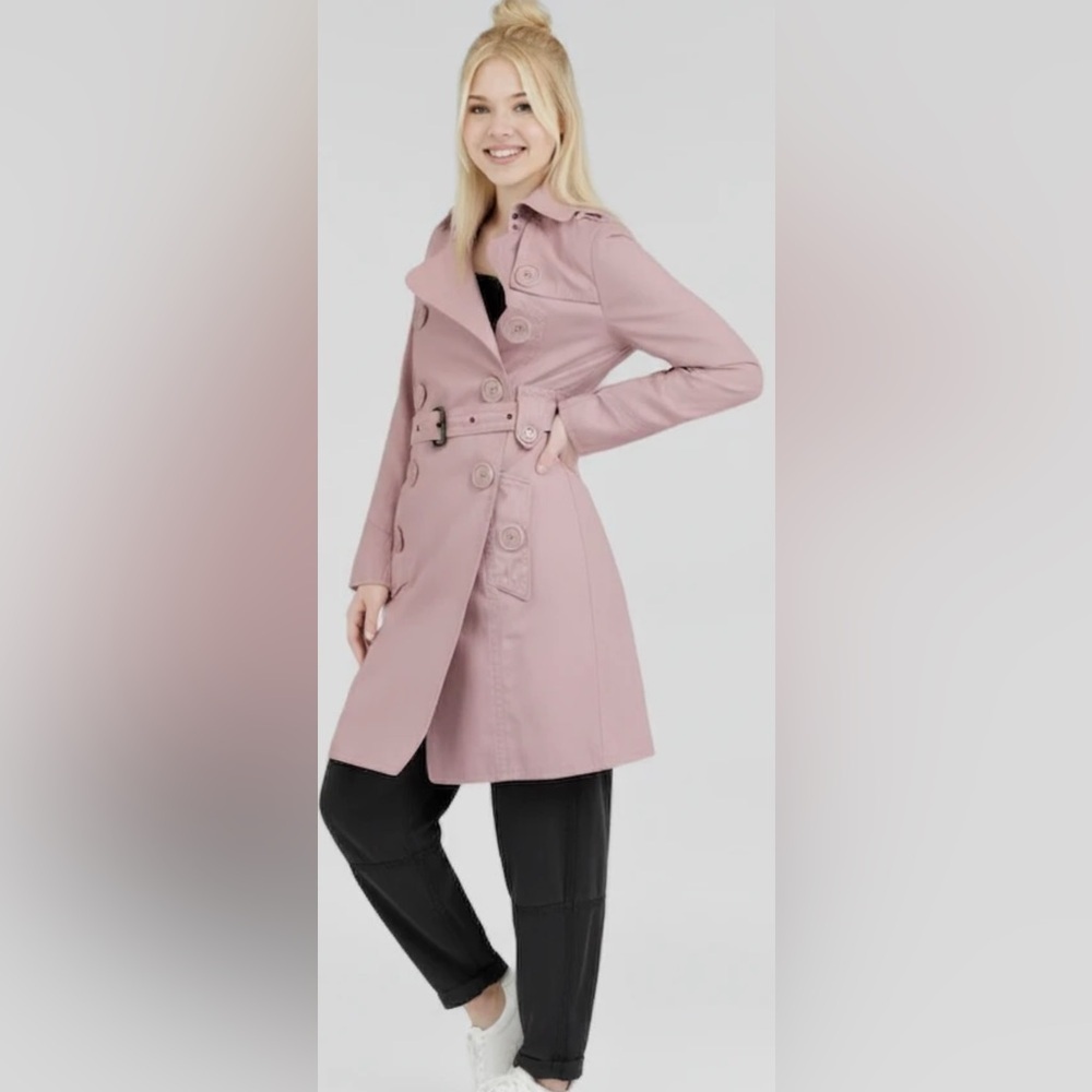 Marc Jacobs Y2K Pink Trench Coat With Buttons Size Large